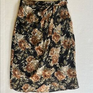 Lucy Paris High-Waisted Floral Black and Brown Women's Skirt